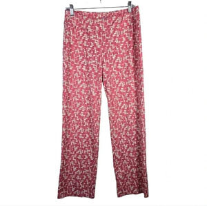 J. McLaughlin women's Catalina Cloth pink and white block athleisure pants sizeM